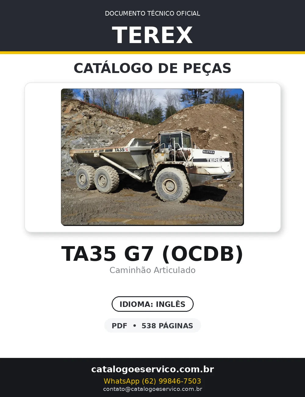 Catalogo De Peças TEREX - TA35 G7 (OCDB) - Caminhao Articulado — capa