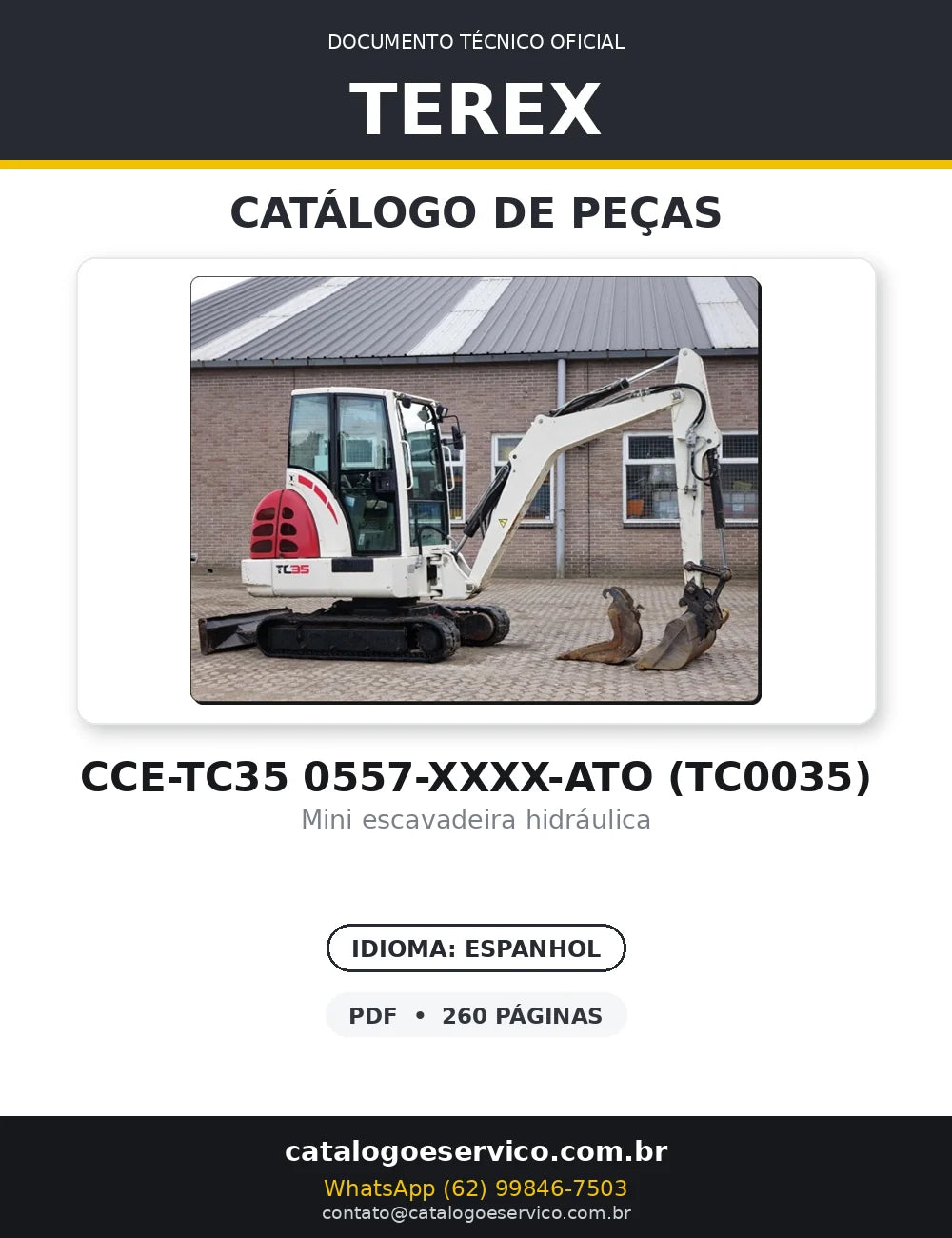 Catalogo De Peças TEREX - TC35 - Mini Excavador Hidraulico — capa