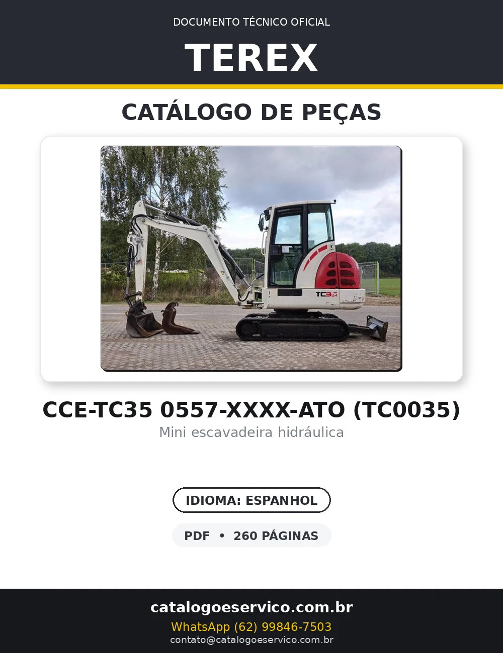 Catalogo De Peças TEREX - Tc35 Tc0035\0557-Xxxx - Mini Excavador — capa