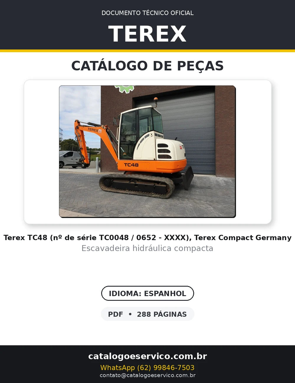 Catalogo De Peças TEREX - Tc48 Tc0048\0652 Xxxx - Excavador Hidraulico — capa