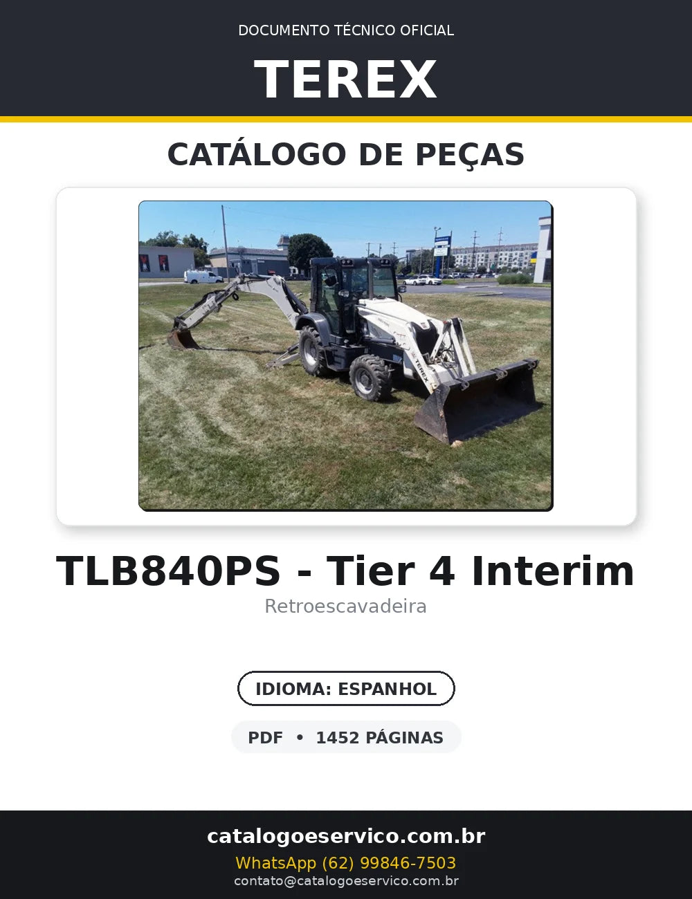 Catalogo De Peças TEREX - TLB840PS-Tier4 - Retroescavadeira — capa