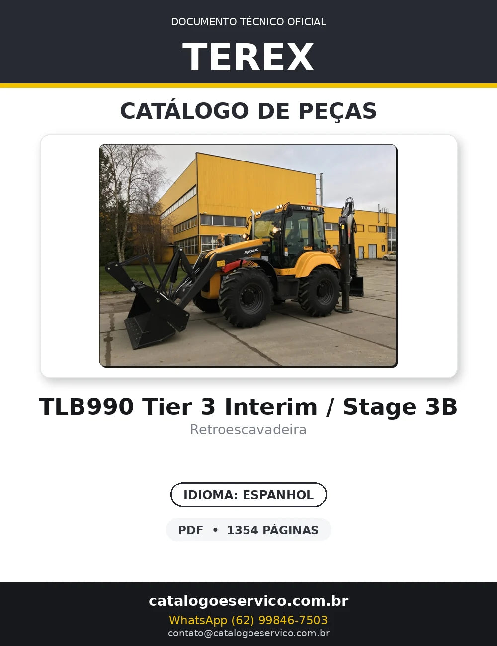 Catalogo De Peças TEREX - TLB990 - Retroescavadeira — capa
