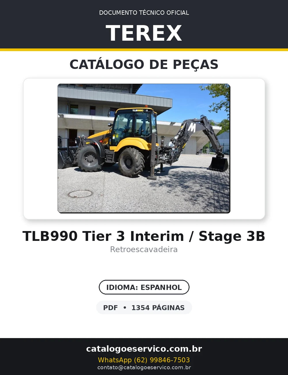 Catalogo De Peças TEREX - TLB990 Tier 3 STAGE 3B - Retroescavadeira — capa