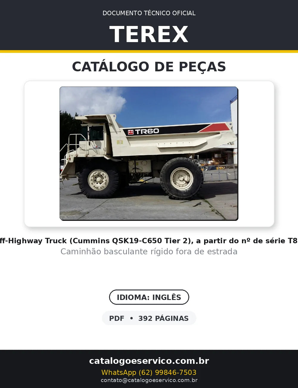 Catalogo De Peças TEREX - TR60 - Caminhao Basculante — capa