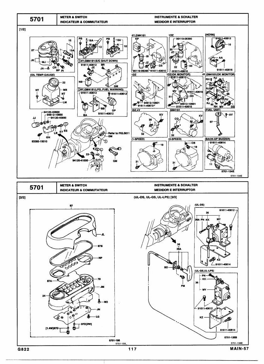 Catálogo de Peças Toyota 02-6FGU30 Empilhadeira a Combustão — vista explodida 1