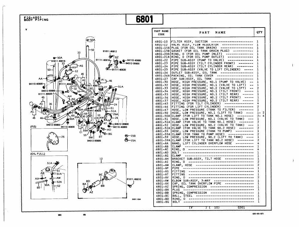 Catálogo de Peças Toyota 2FB7,9 Empilhadeira — vista explodida 3
