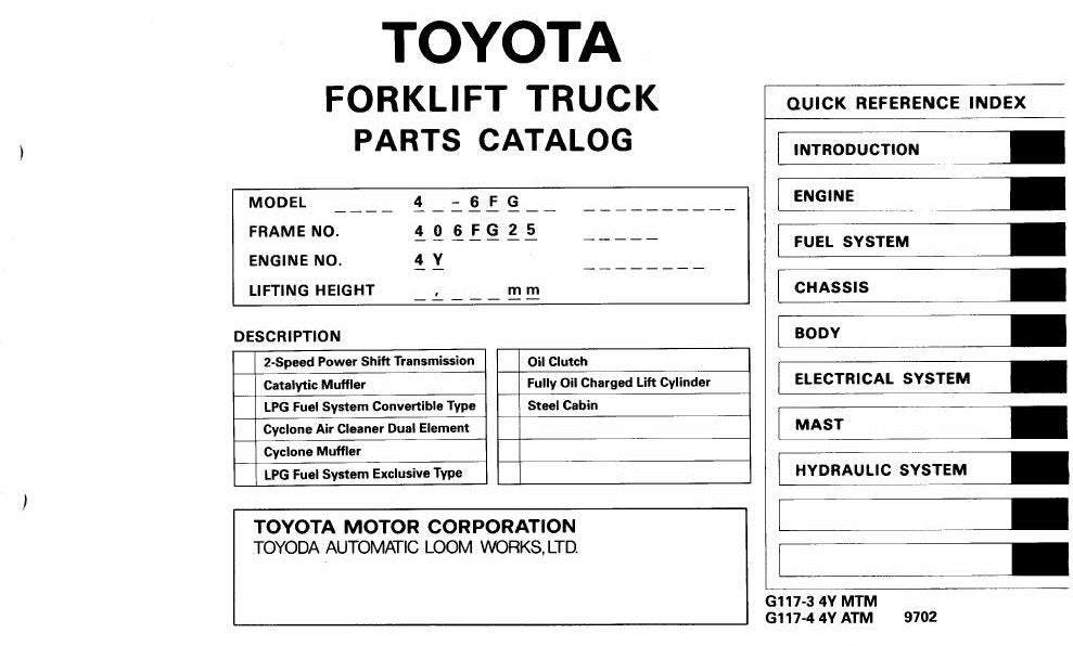 Catálogo de Peças Toyota 42-6FG20,23,25 Empilhadeira a Combustão — vista explodida 3