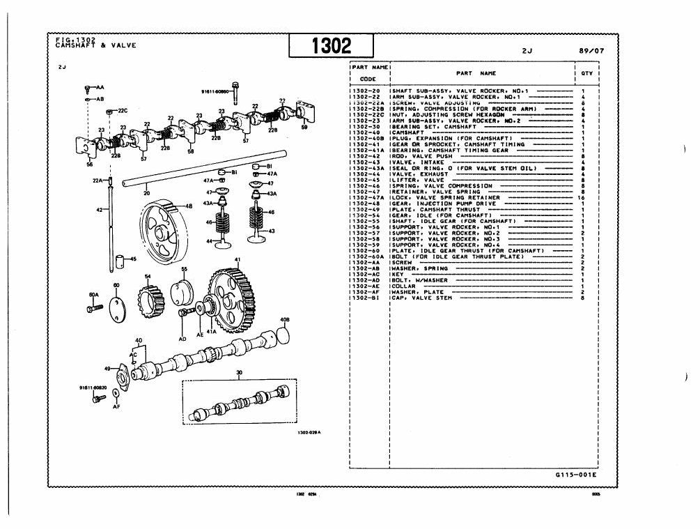 Catálogo de Peças Toyota 5FDC30 Empilhadeira a Combustão — vista explodida 1