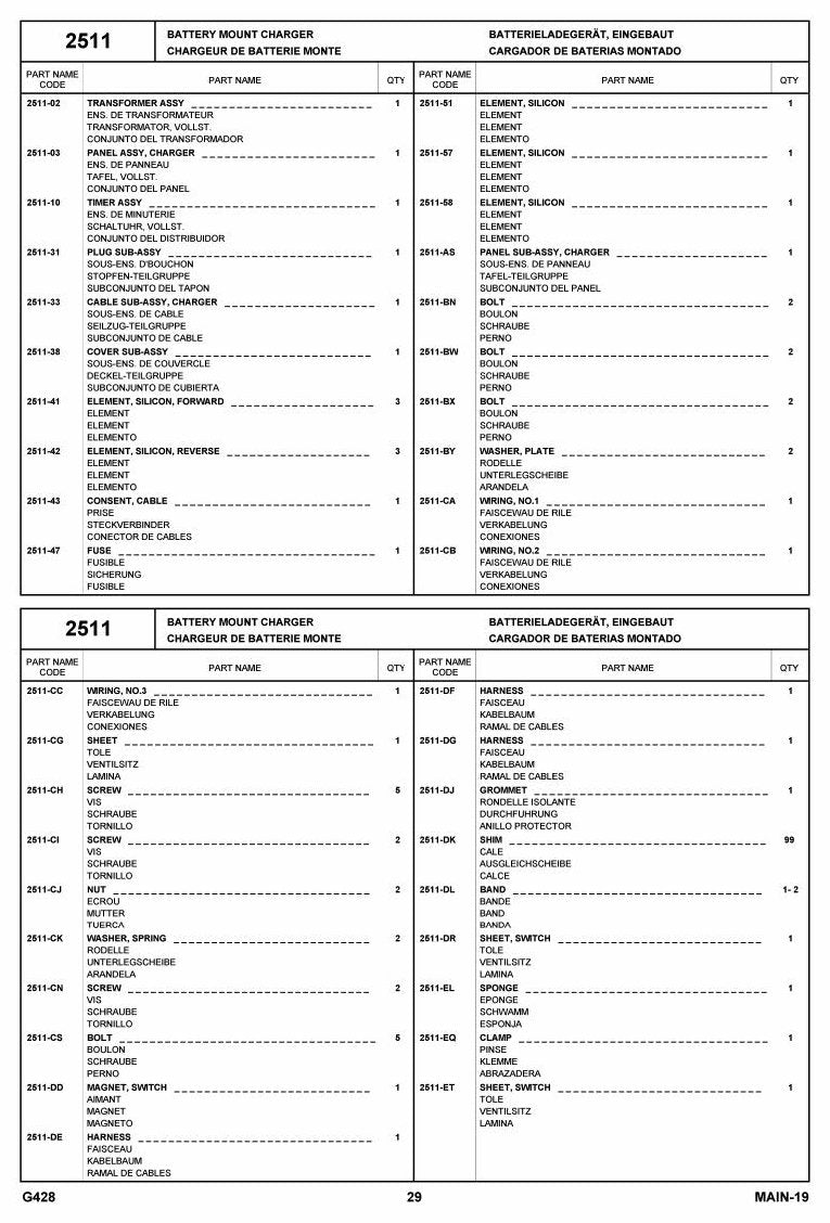 Catálogo de Peças Toyota 7FBR10,13,15,18,20,25, 7FBR30, 7FBRS20,25 Empilhadeira Retrátil Elétrica — vista explodida 2