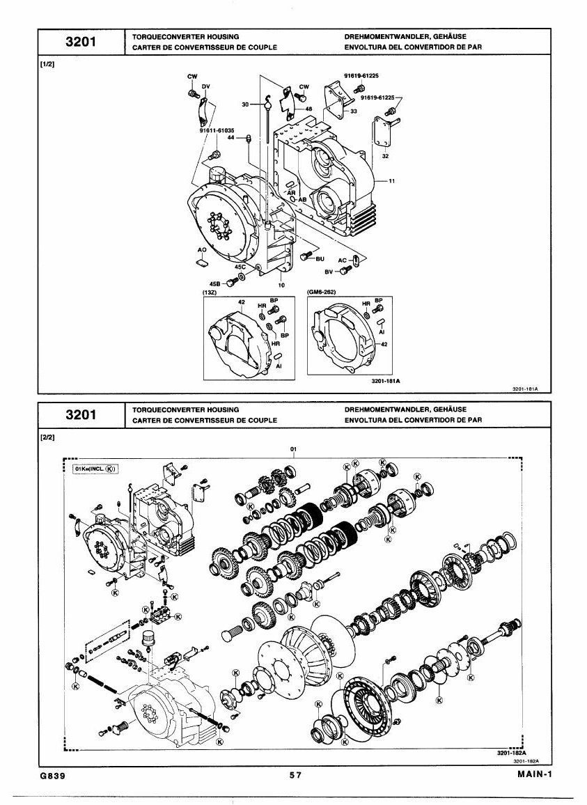Catálogo de Peças Toyota 7FDU35,45,60,70,80, 7FDKU40, 7FDAU50 Empilhadeira a Combustão — vista explodida 1