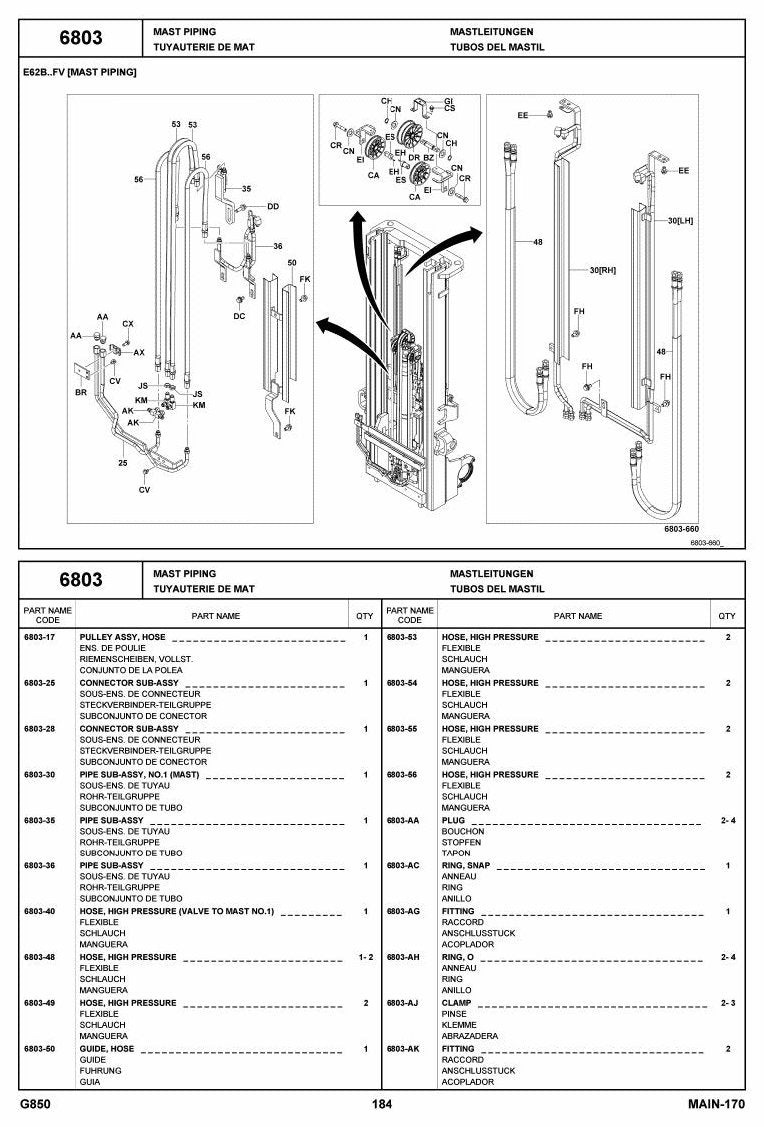 Catálogo de Peças Toyota 8FGCSU20, 8FGCU15,18 Empilhadeira a Combustão — vista explodida 4