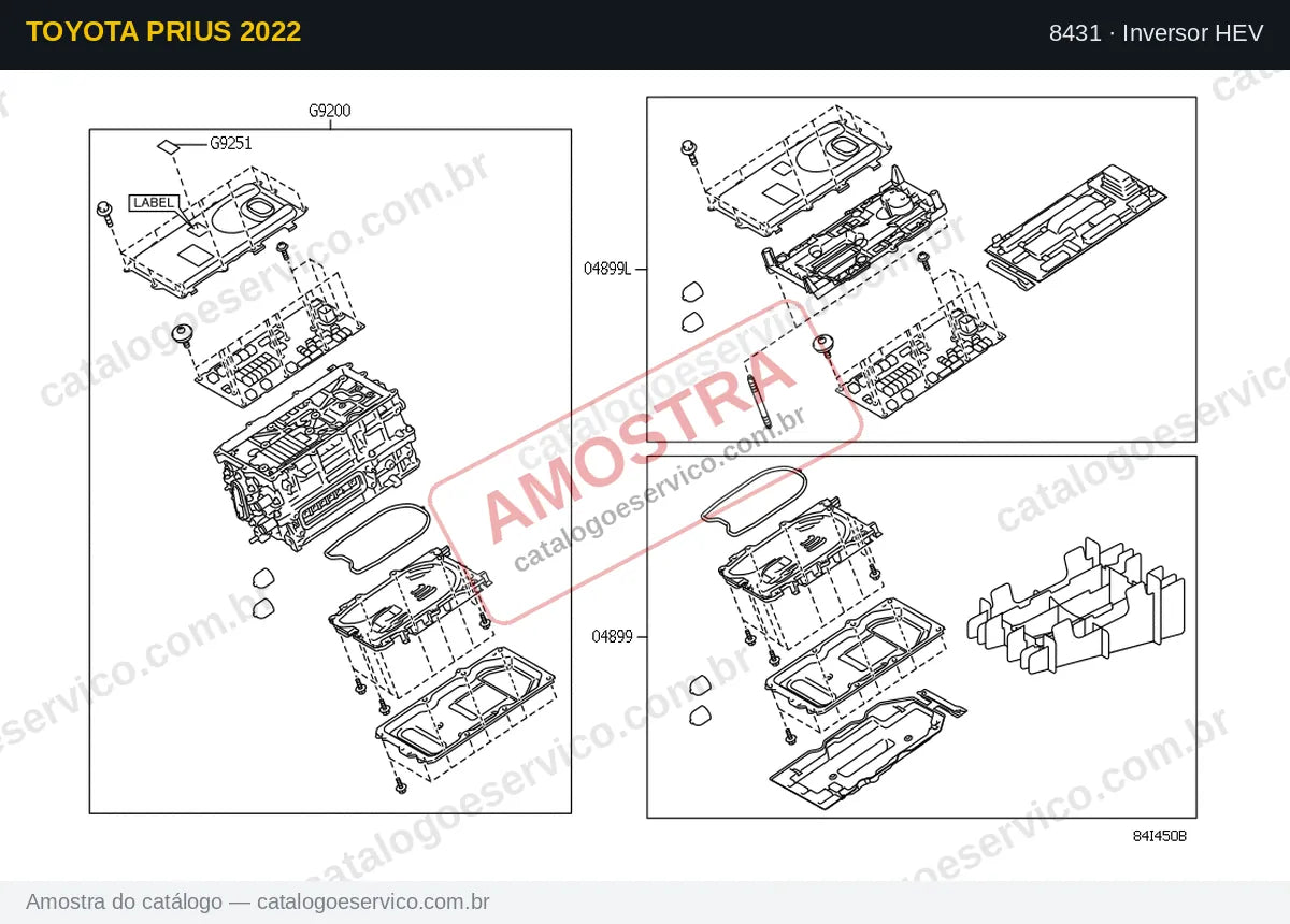 Vista explodida Inversor HEV — Toyota Prius 2022