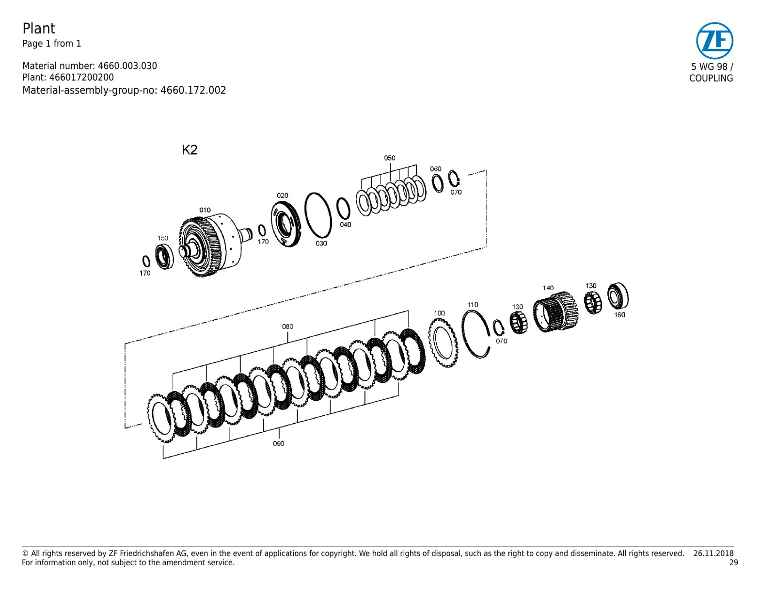 CATÁLOGO DE PEÇAS TRANSMISSÃO - 5WG 98 - ZF — diagrama técnico