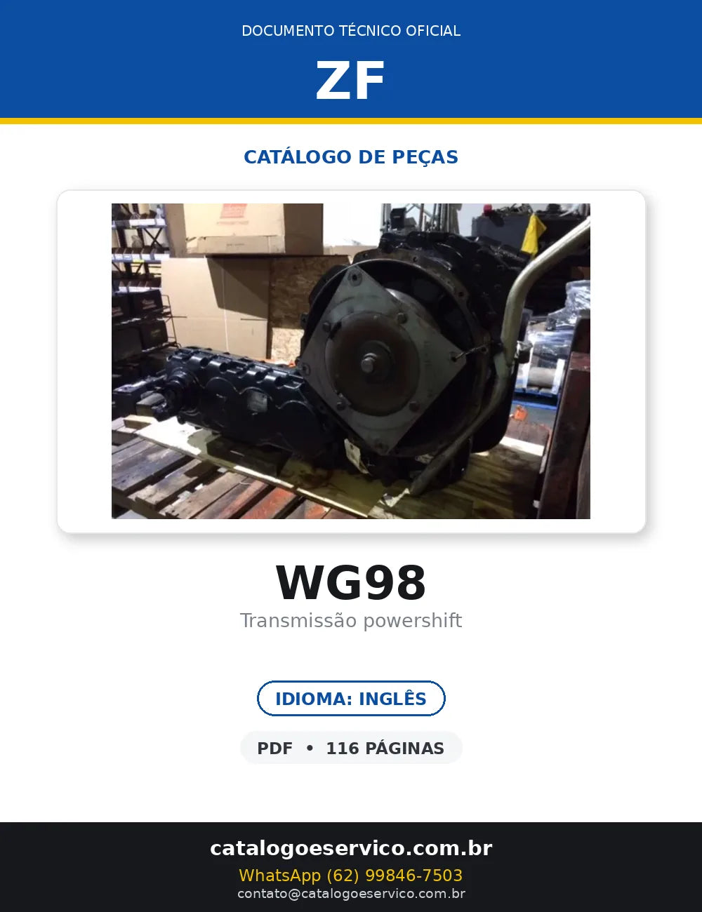 CATÁLOGO DE PEÇAS TRANSMISSÃO - WG98 TC - ZF — capa
