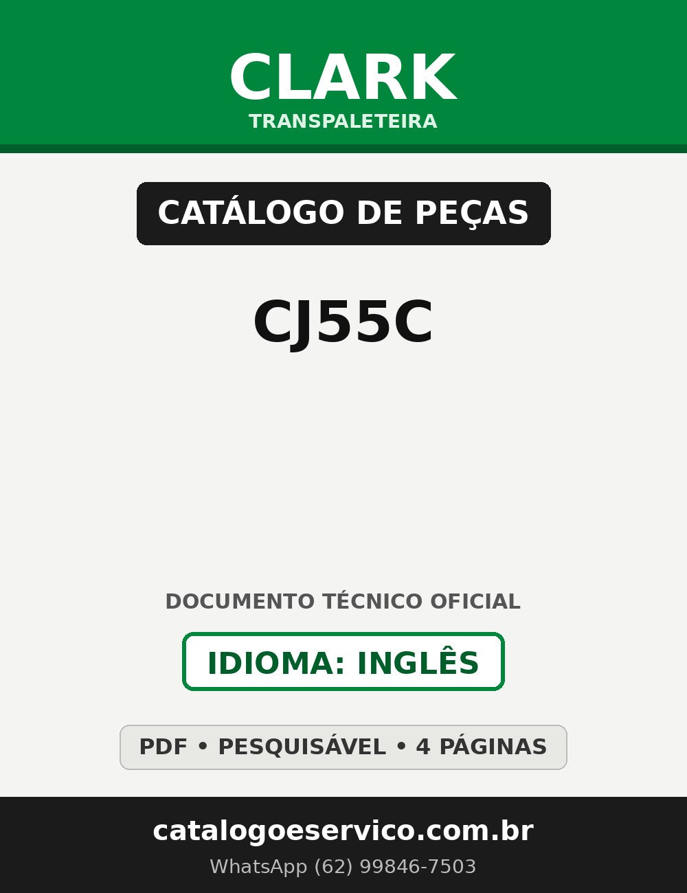 Catálogo de Peças Transpaleteira Clark CJ55C