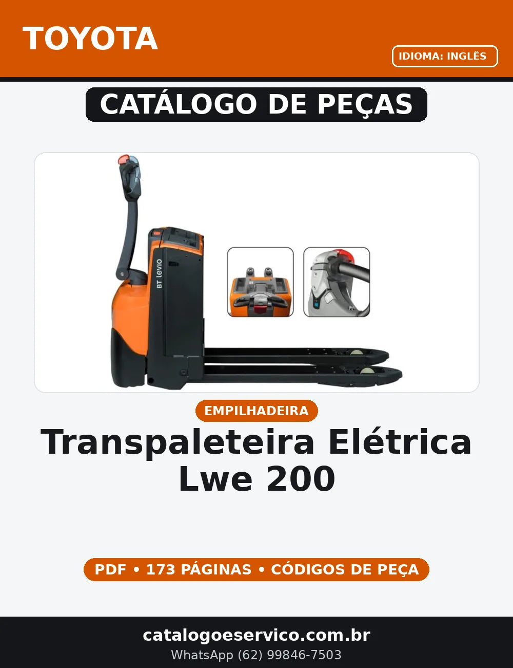 CATALOGO DE PEÇAS TRANSPALETEIRA ELÉTRICA LWE 200 TOYOTA — capa do catálogo de peças