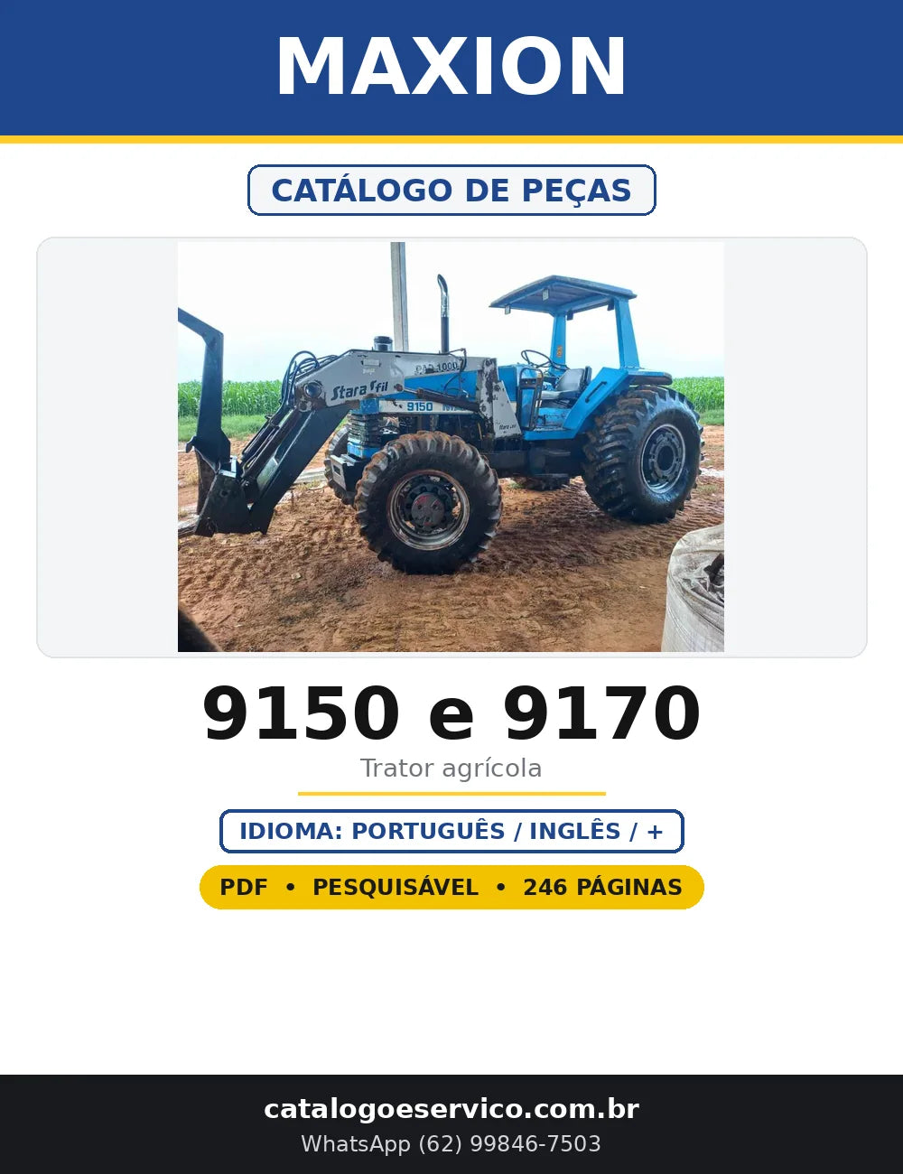 Capa do Catálogo de Peças Maxion 9150 e 9170 em PDF com 246 páginas
