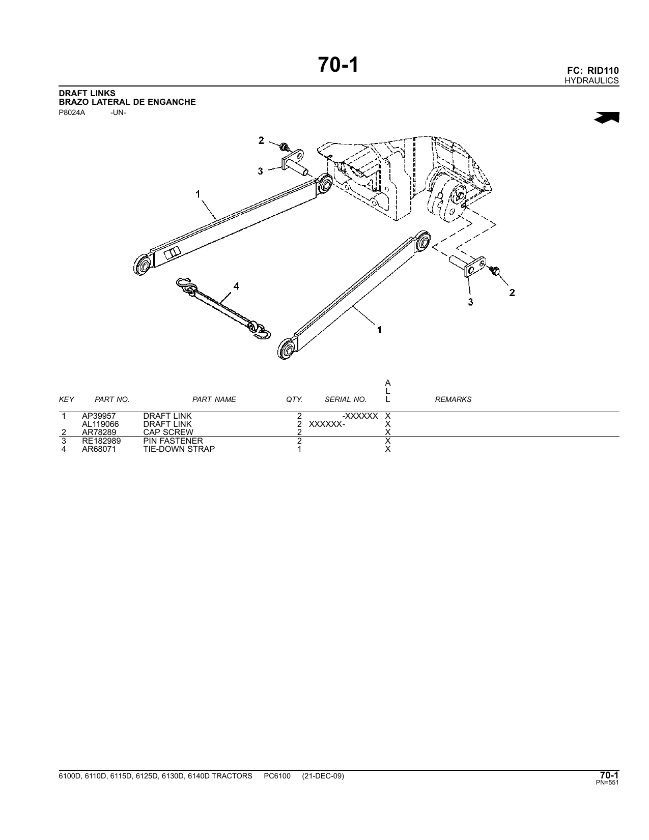 Catálogo de Peças Trator John Deere 6110D/6111D/6115D