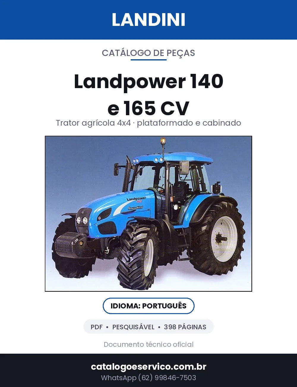 Capa — Catálogo de Peças Landini Landpower 140 CV / Landpower 165 CV em PDF