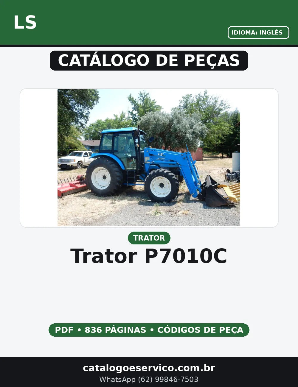 CATALOGO DE PEÇAS TRATOR LS - P7010C — capa do catálogo de peças