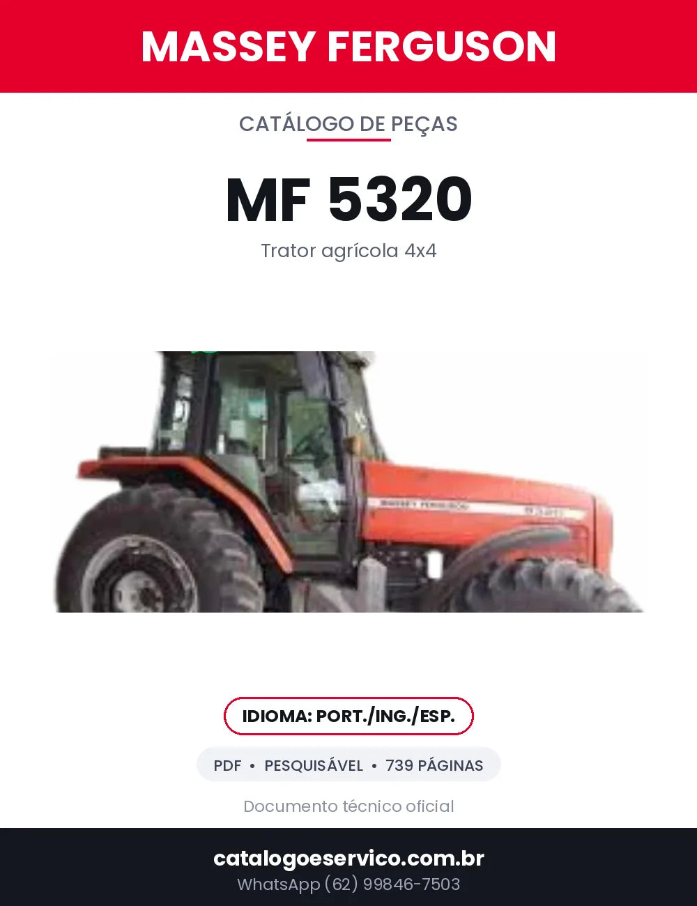 Capa — Catálogo de Peças Massey Ferguson MF 5320 em PDF