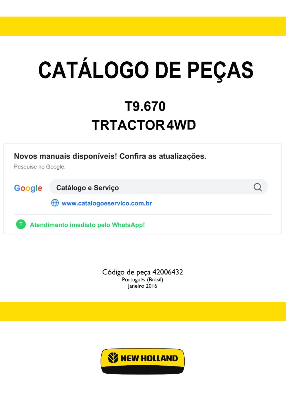 Catálogo de Peças Trator New Holland T9.670