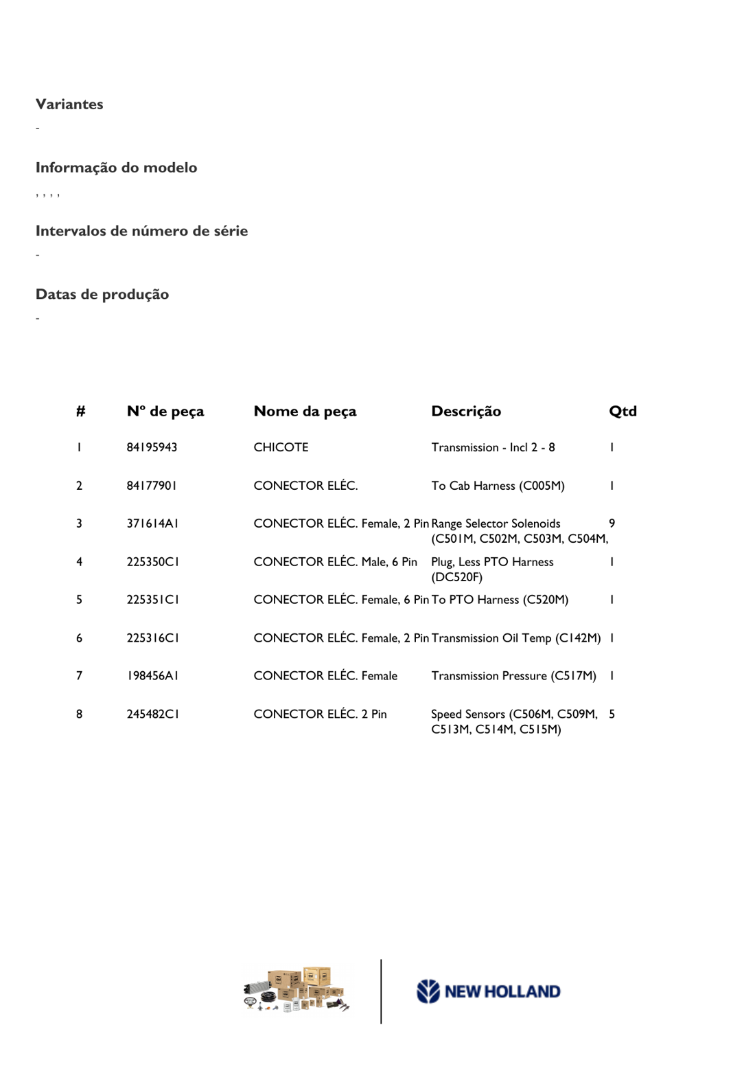 Catálogo de Peças Trator New Holland T9.670
