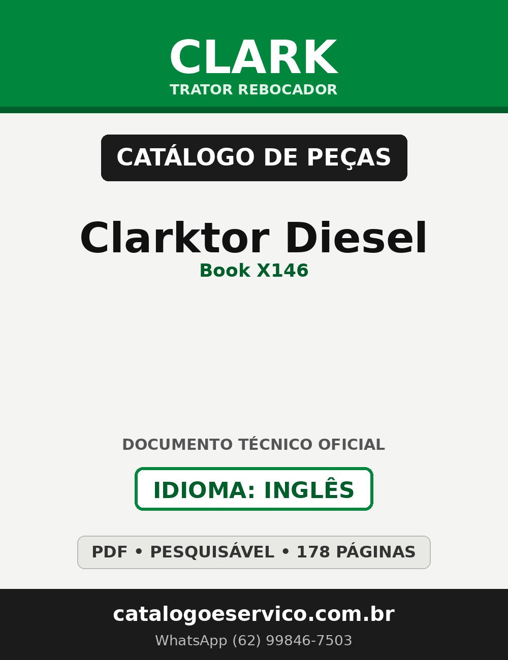 Catálogo de Peças Trator Rebocador Clark Clarktor Diesel (Book X146)