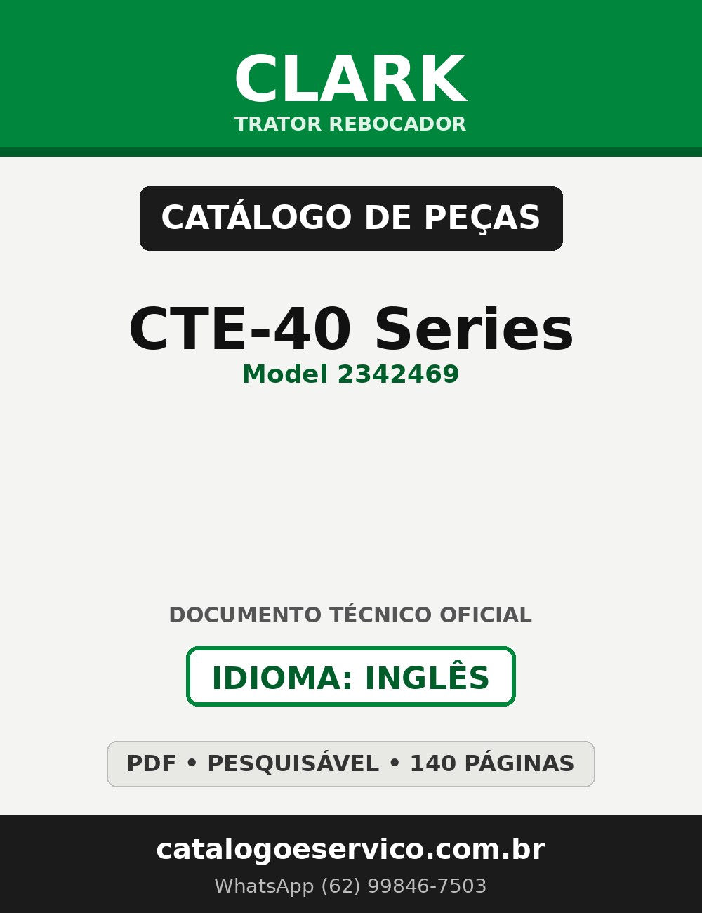 Catálogo de Peças Trator Rebocador Clark CTE-40 Series (Model 2342469)