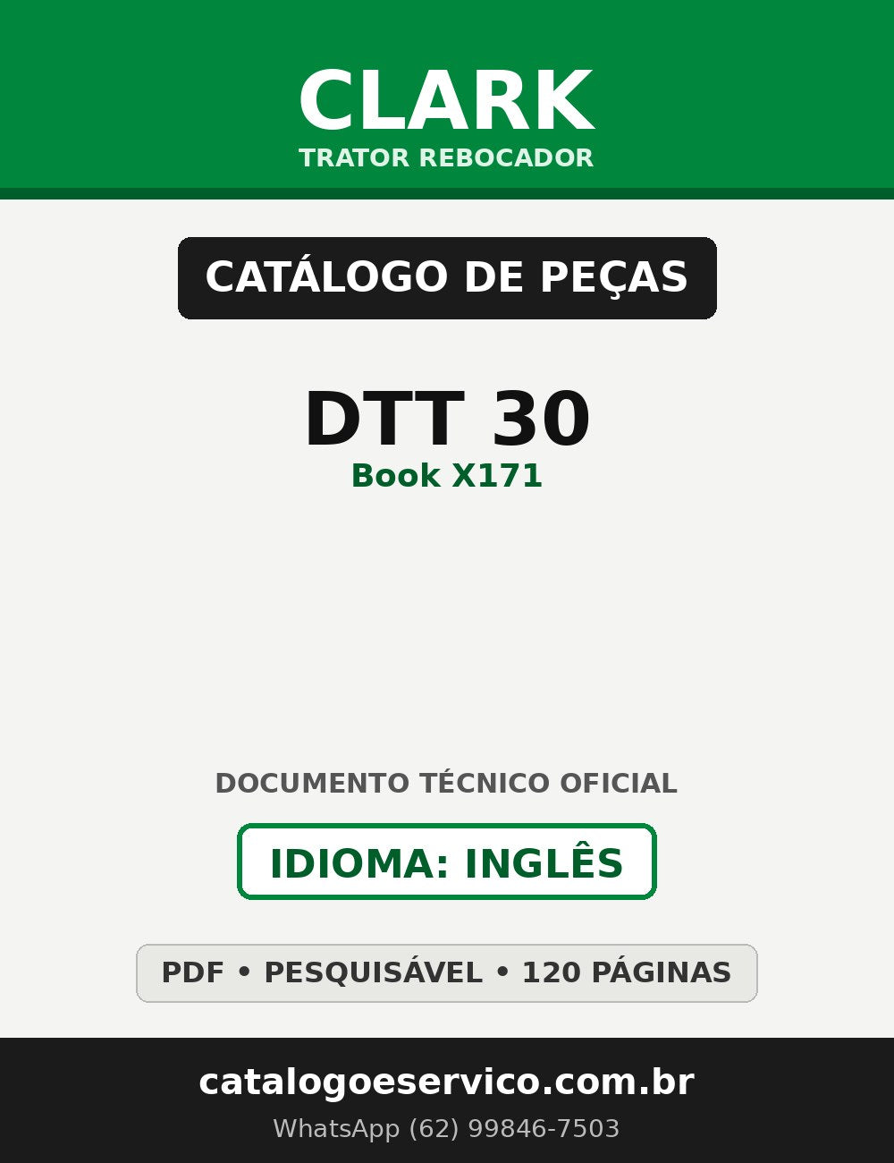 Catálogo de Peças Trator Rebocador Clark DTT 30 (Book X171)