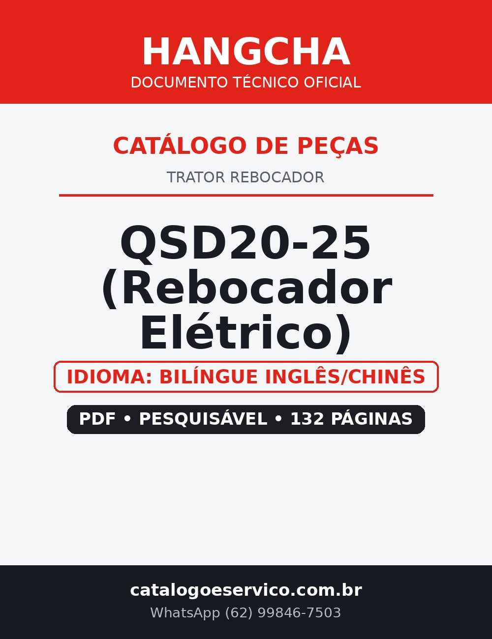 Catálogo de Peças Trator Rebocador Hangcha — QSD20-25 (Rebocador Elétrico)
