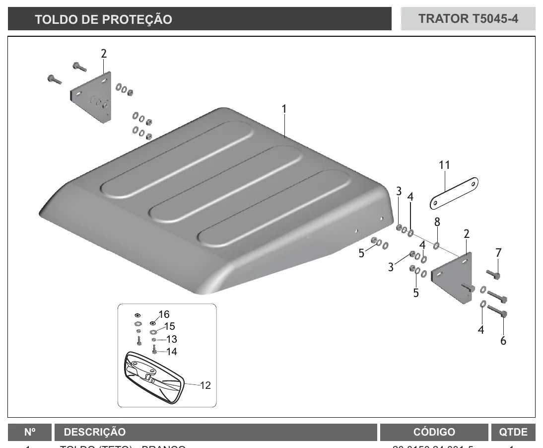 Página interna do Catálogo de Peças Tramontini Tramontini T5045-4 — Trator agrícola