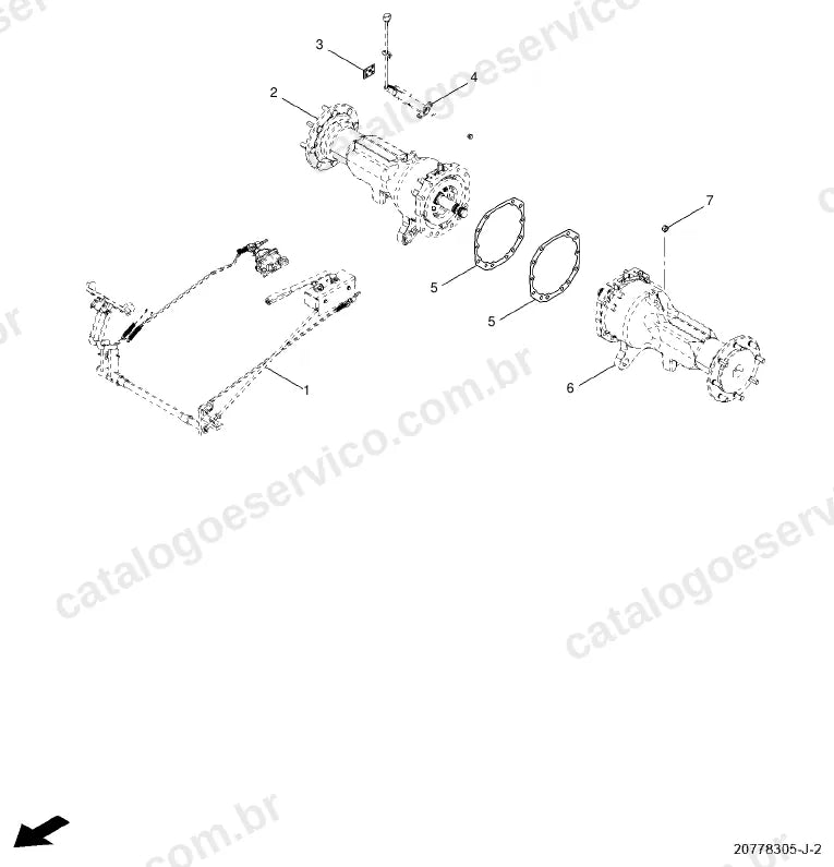 Vista explodida do catálogo de peças Valtra A750E — figura 3