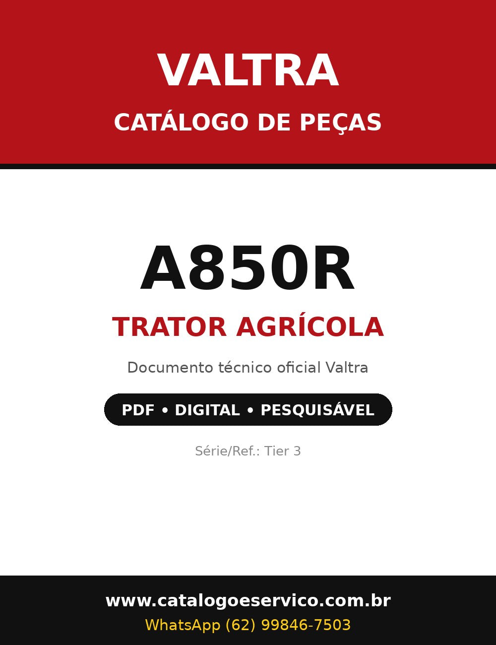 Catálogo de Peças Valtra - A850R - Trator Agrícola