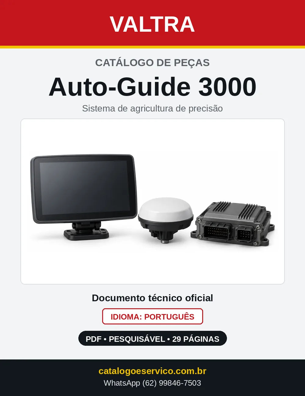 Capa do catálogo de peças Valtra Auto-Guide 3000 em PDF
