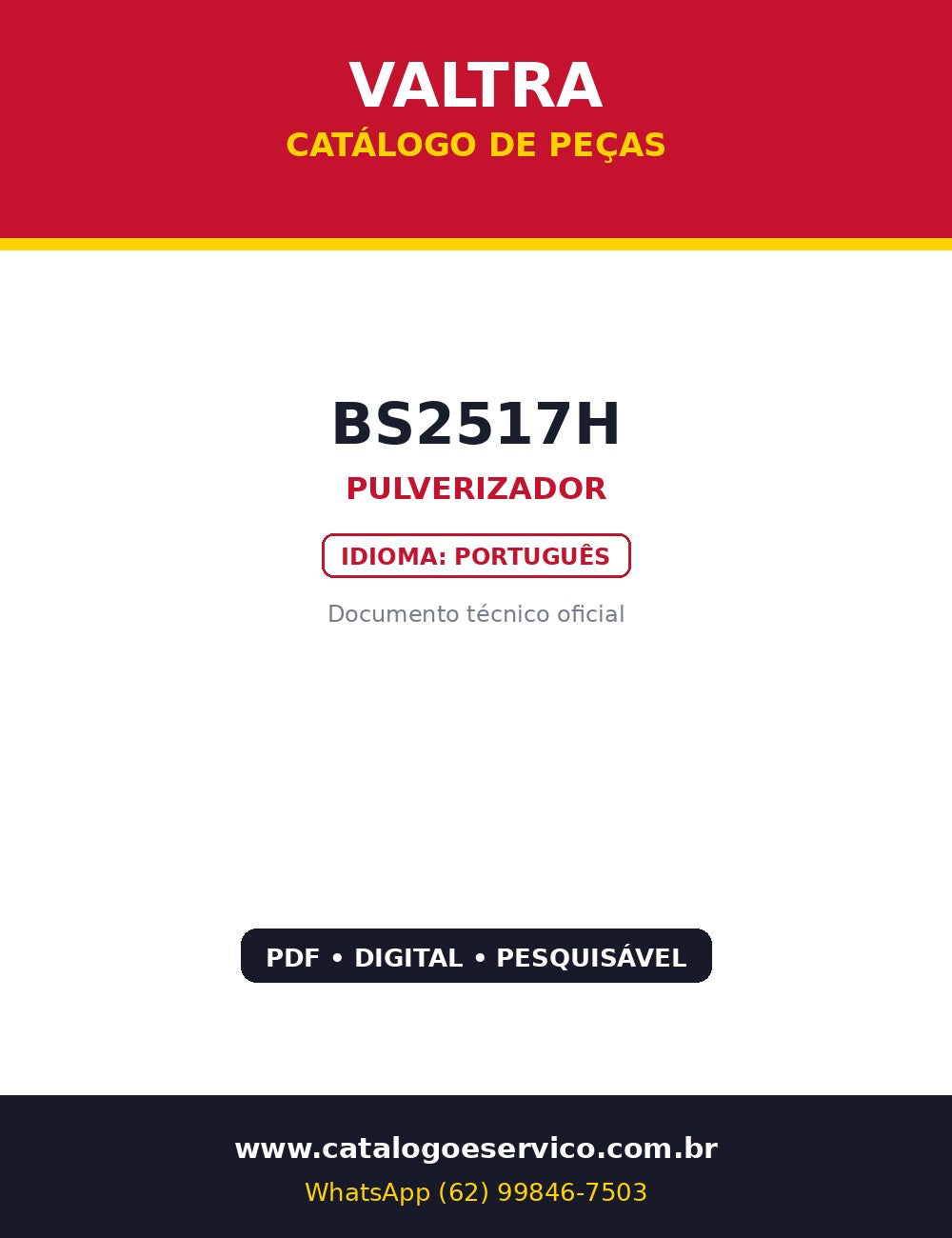 Catálogo de Peças Valtra BS2517H — Catálogo de peças ilustrado do pulverizador Valtra BS2517H