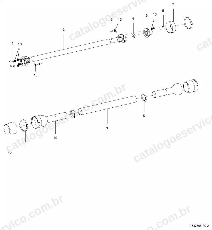 Vista explodida do catálogo de peças Valtra E500 — figura 2