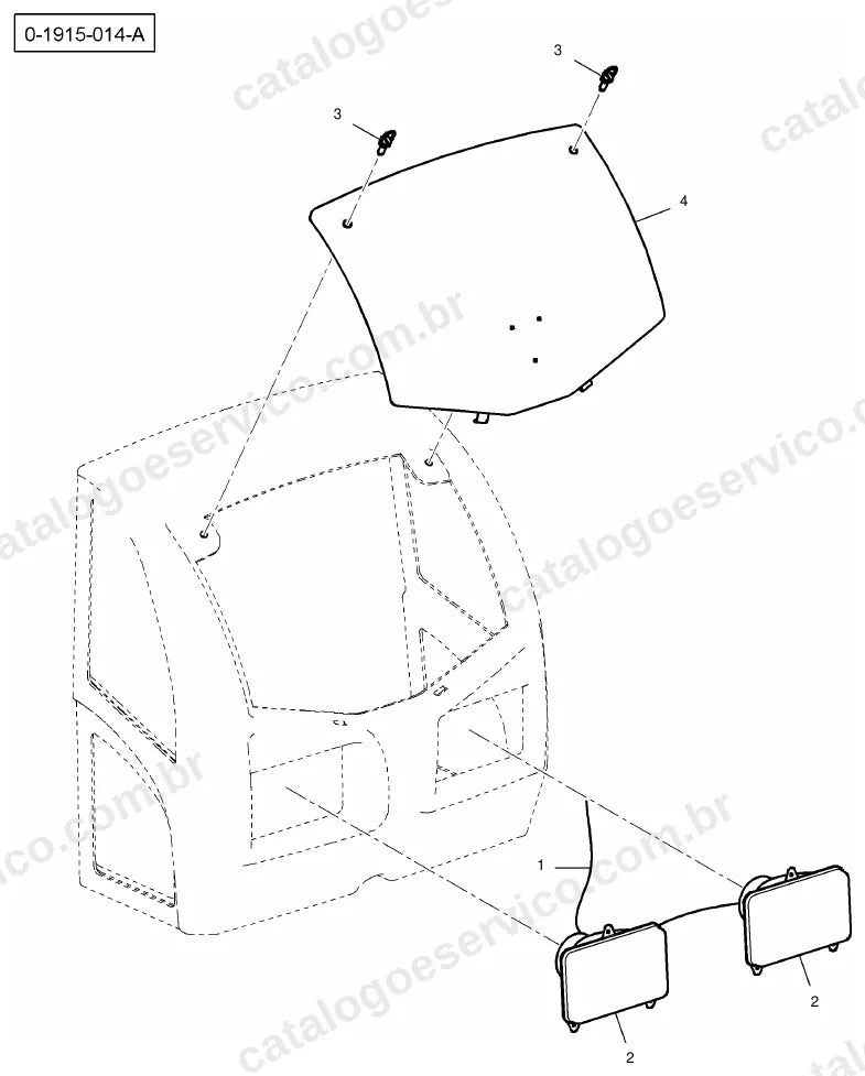 Vista explodida do catálogo de peças Valtra E800 — figura 4