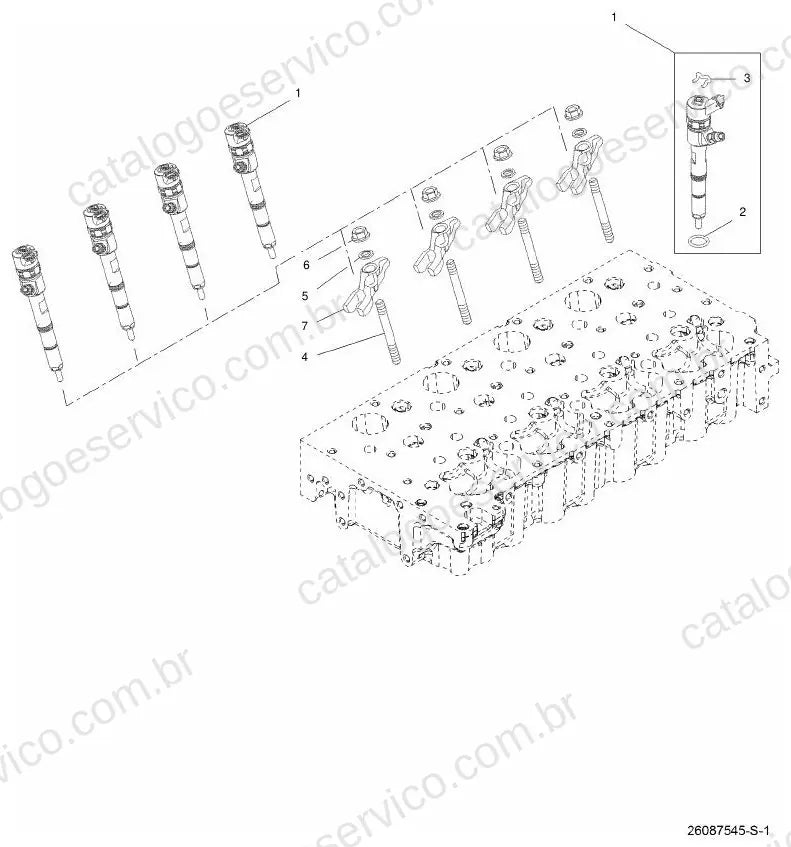 Vista explodida do Catálogo de Peças Valtra F105N 2D0 — exemplo 1