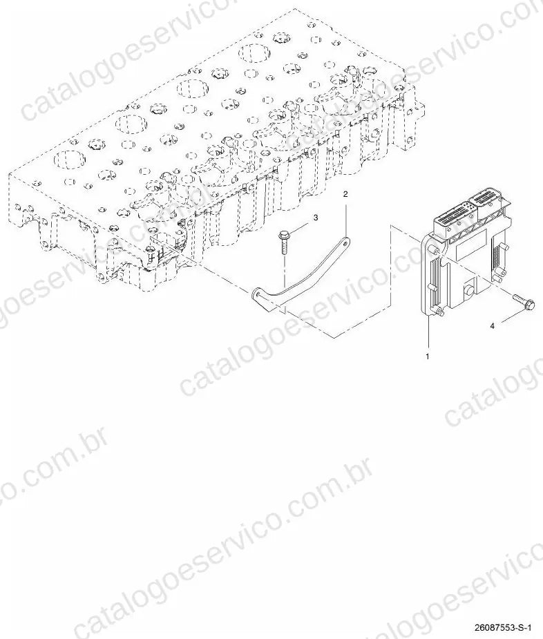 Vista explodida do Catálogo de Peças Valtra F75S 2D0 — exemplo 1