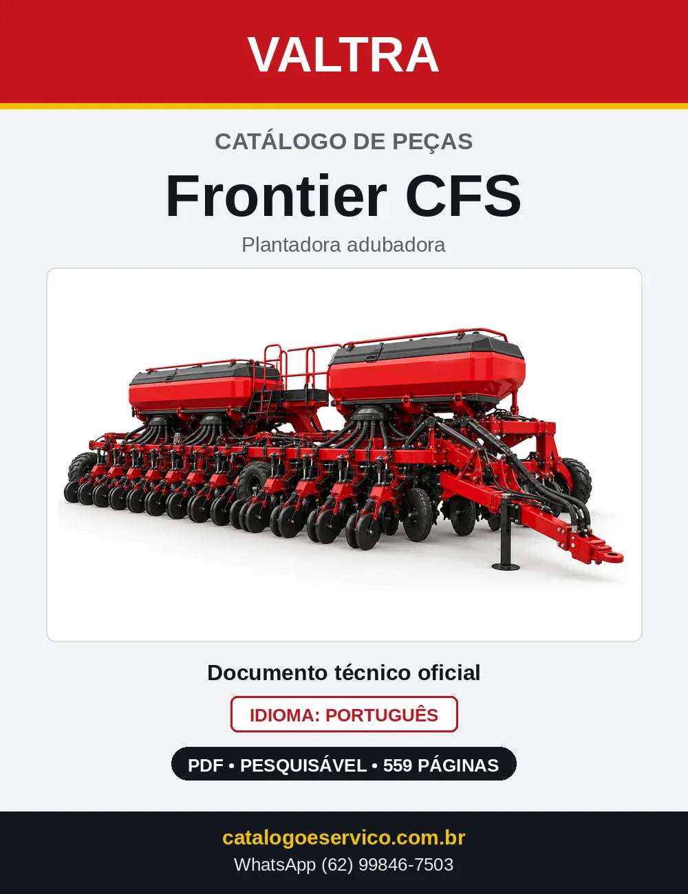 Capa do catálogo de peças Valtra Frontier CFS em PDF