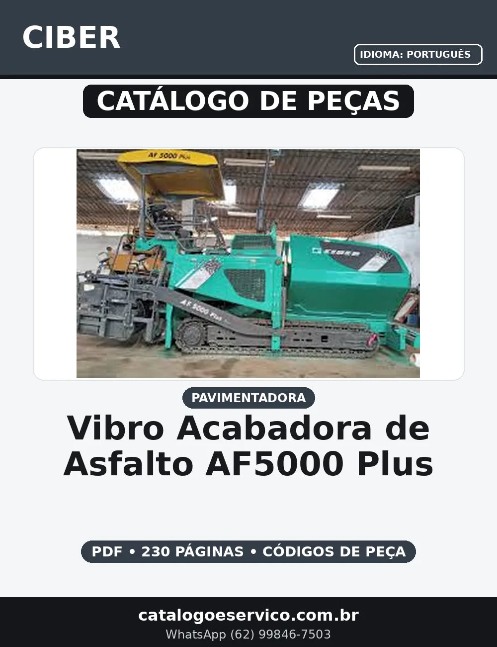 CATALOGO DE PEÇAS VIBRO ACABADORA DE ASFALTO CIBER - AF5000 PLUS — capa do catálogo de peças