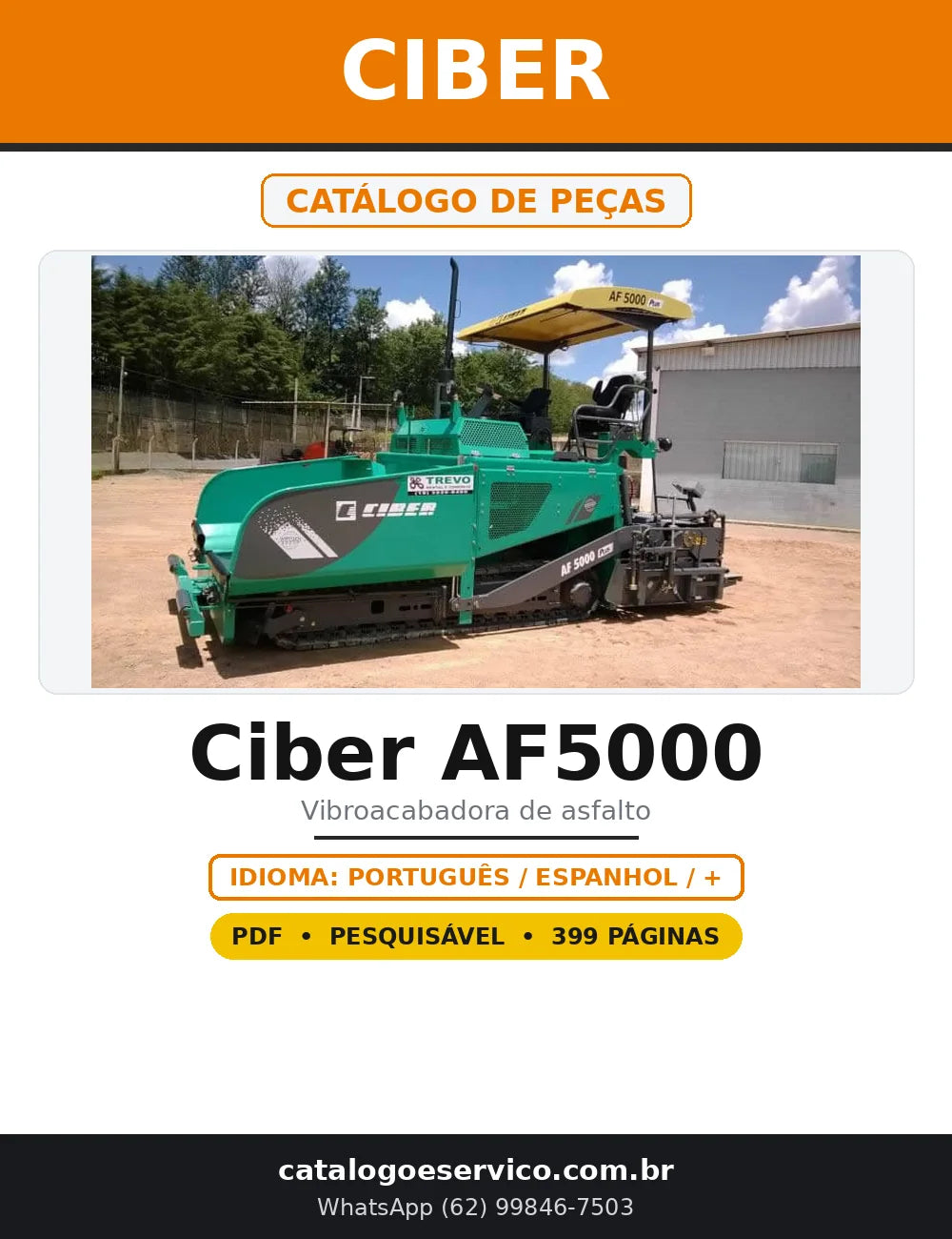 Capa do Catálogo de Peças Ciber Ciber AF5000 em PDF com 399 páginas