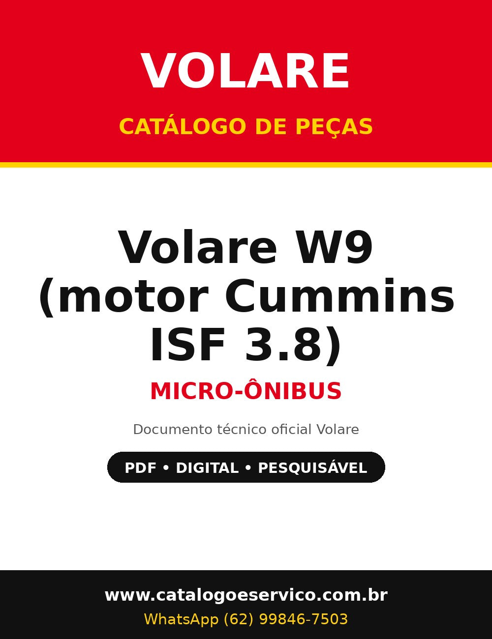 Catálogo de Peças Volare Volare W9 (motor Cummins ISF 3.8) - Micro-ônibus