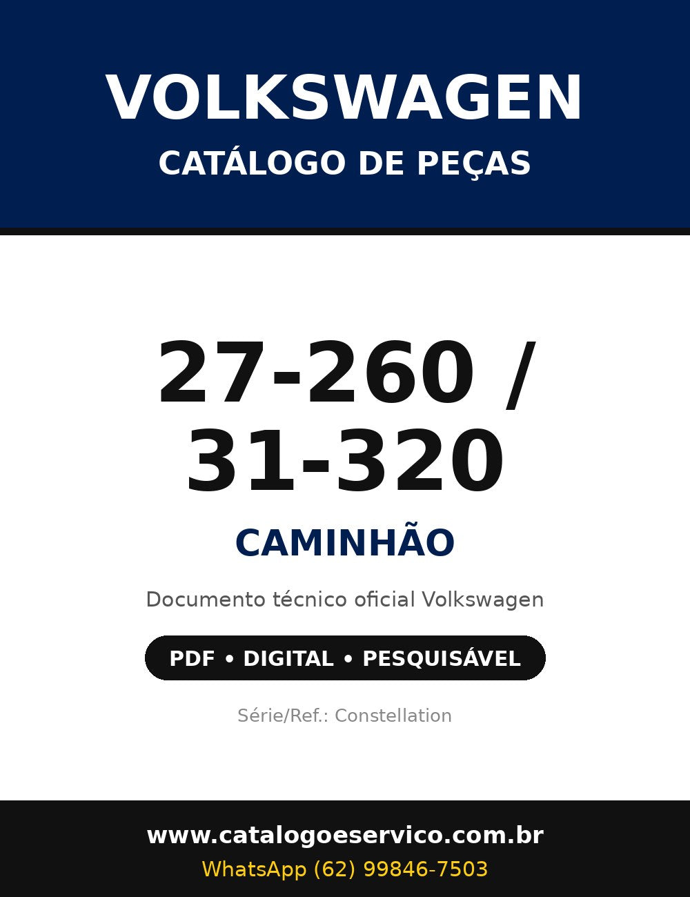 Catálogo de Peças Volkswagen - 27-260 / 31-320 - Caminhão
