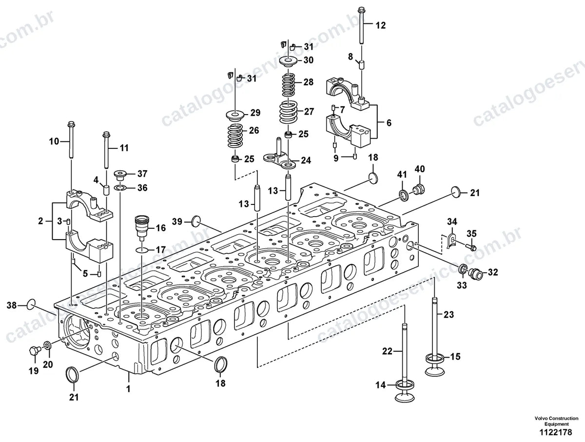 Vista explodida – motor – Catálogo de Peças Volvo A45G
