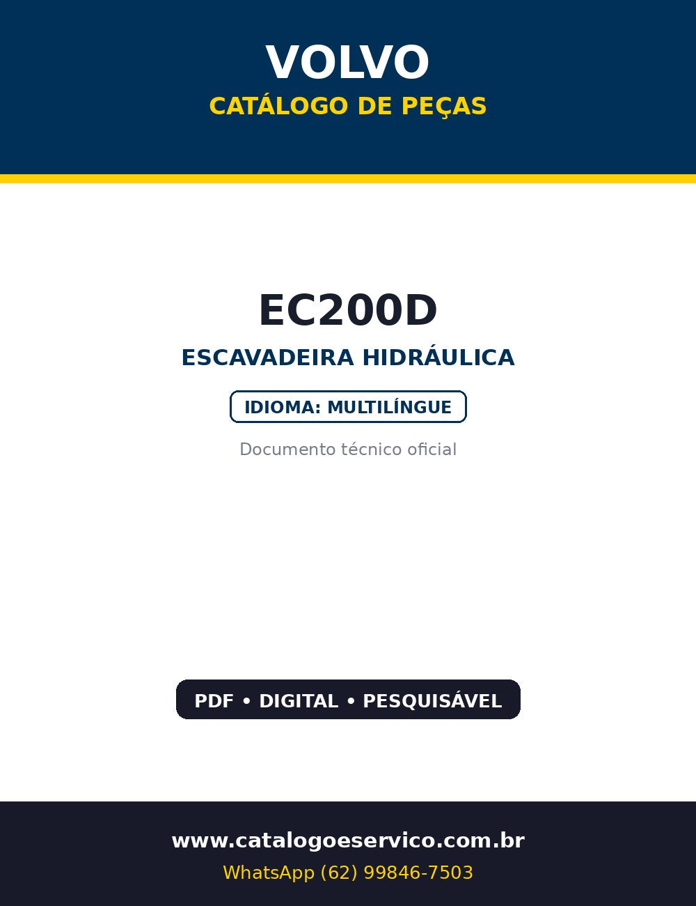 Catálogo de Peças Volvo EC200D — Escavadeira Volvo EC200D