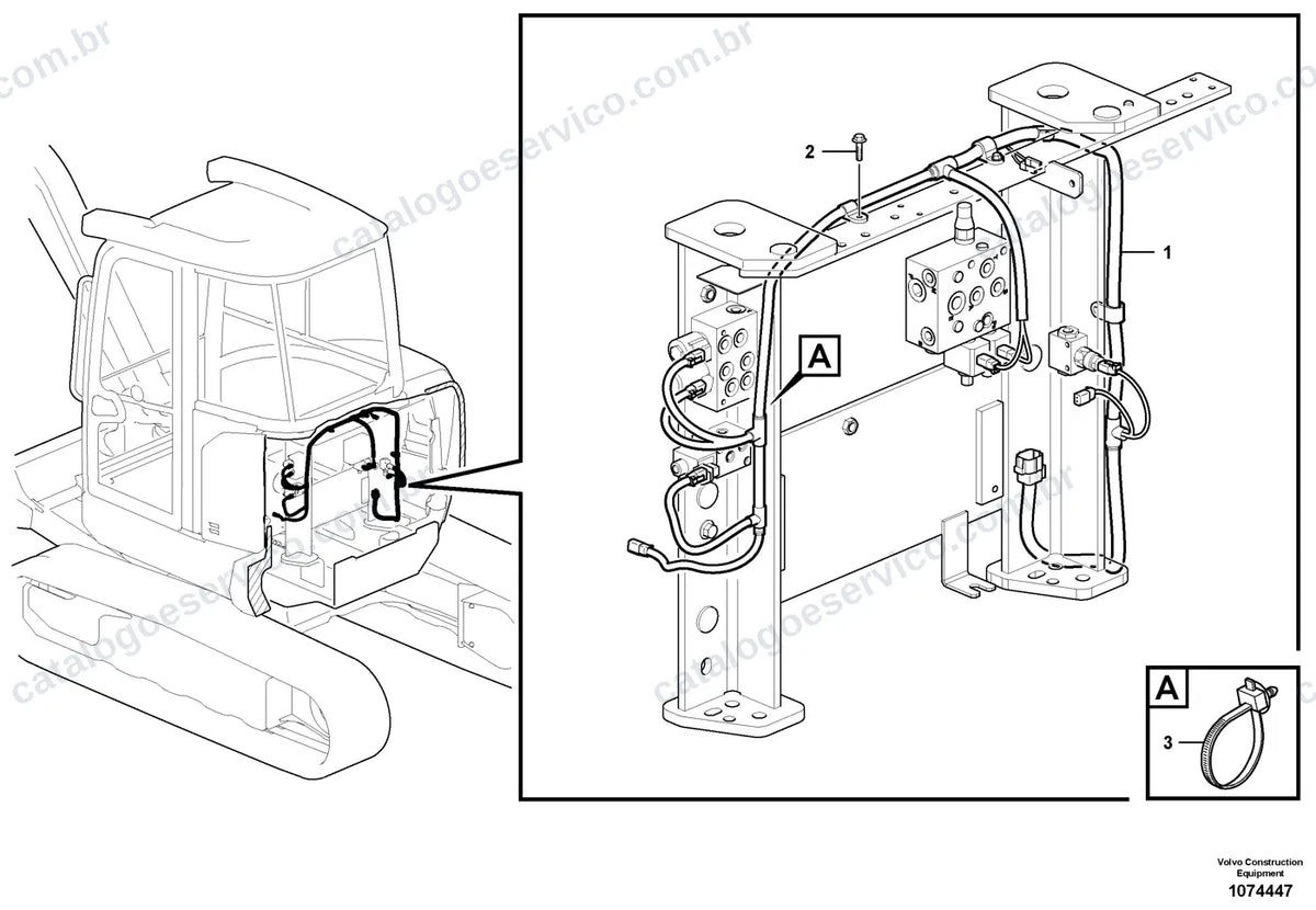 Vista explodida – sistema elétrico e eletrônico – Catálogo de Peças Volvo ECR35D