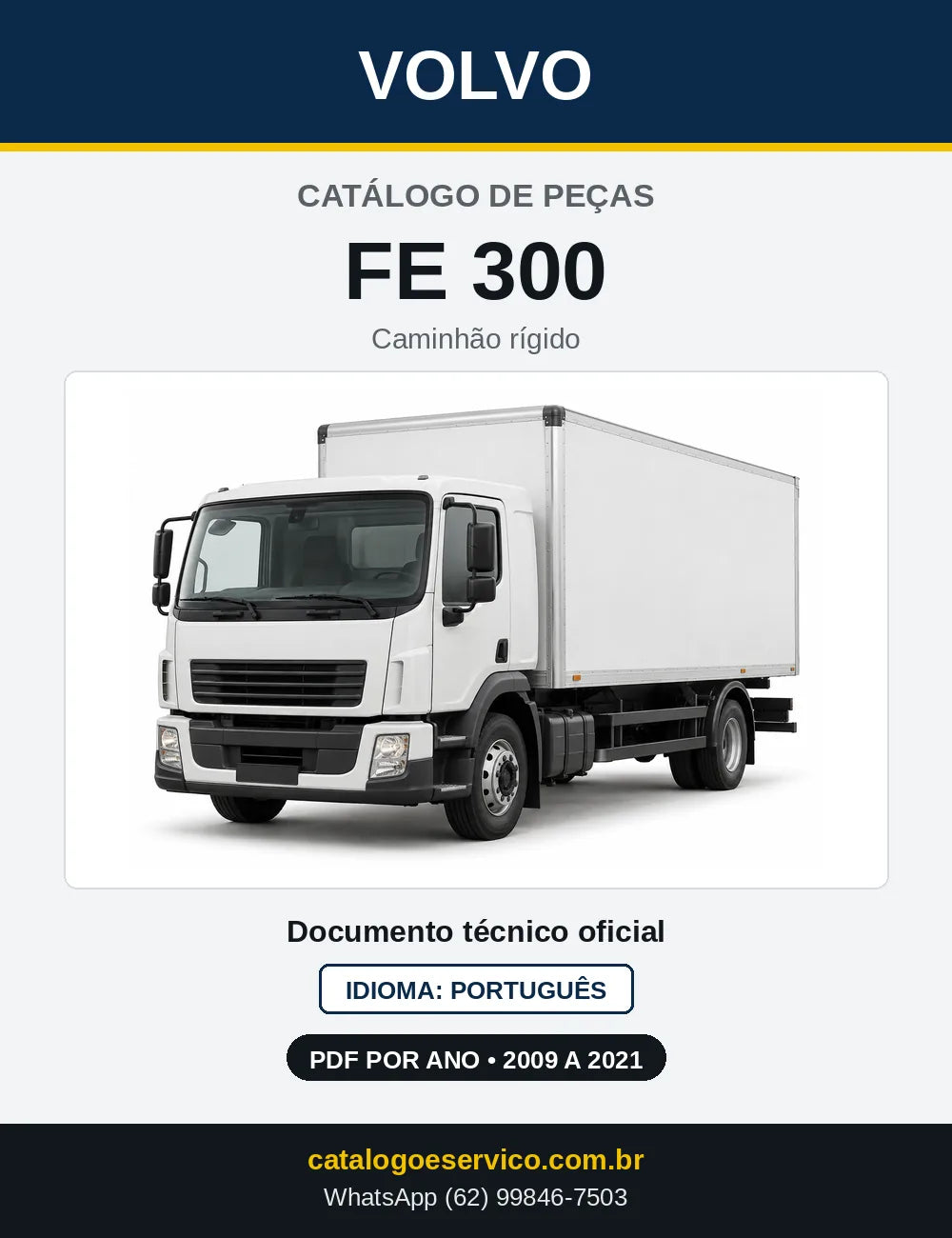 Capa do Catálogo de Peças Volvo FE 300 – caminhão