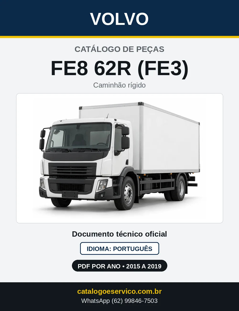 Capa do Catálogo de Peças Volvo FE8 62R (FE3) – caminhão